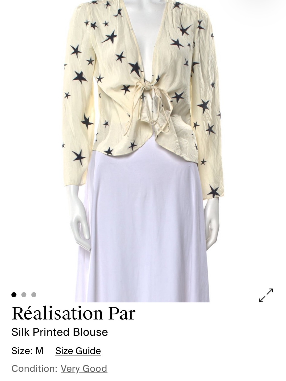 Realisation Par Cream Maxi Skirt with Black Star Print
